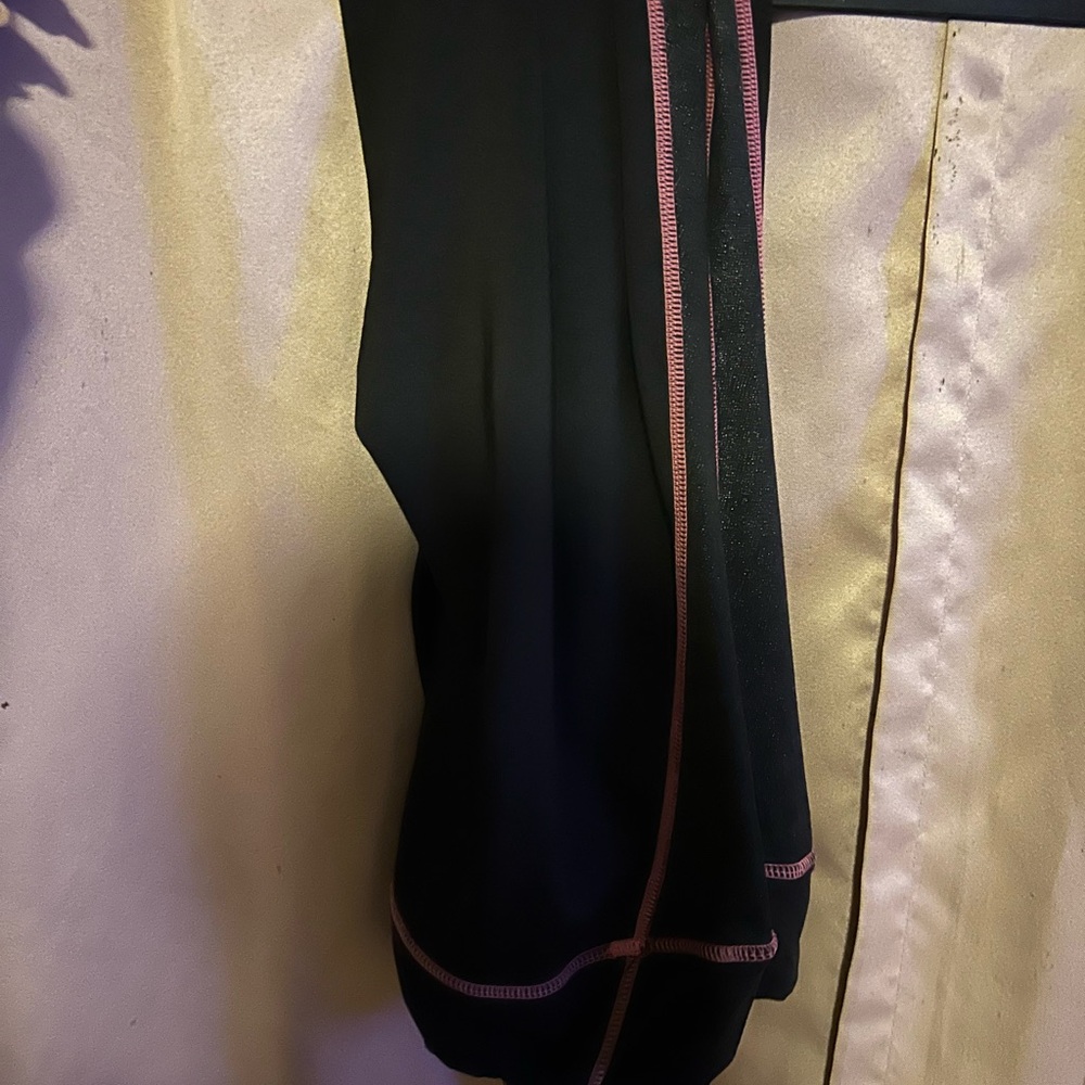 Black Leggings with Pink Trim